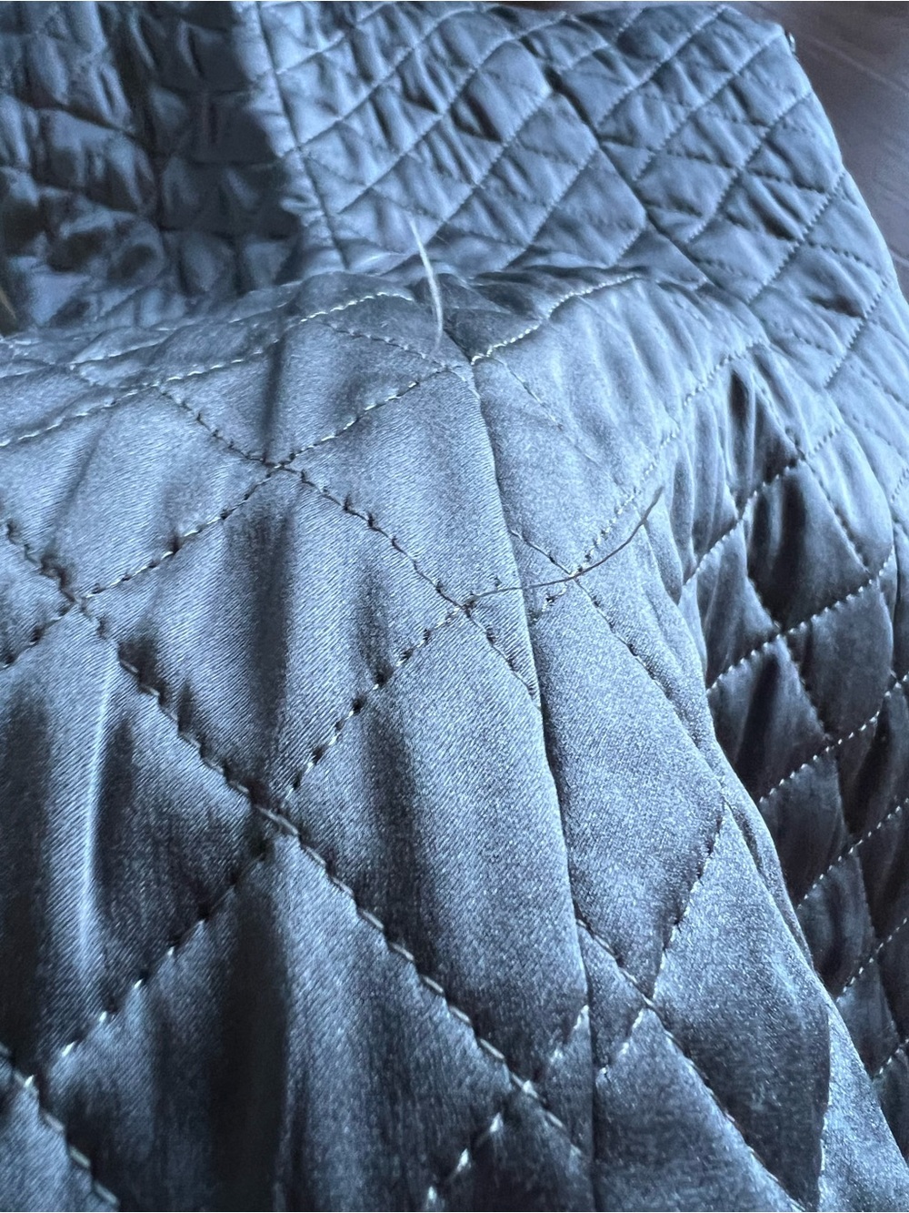 Elizabeth Wayman New York Gray Silk Quilted Sundress - Picture 6 of 16